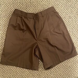 TOWNCRAFT Men's Pleated Front Bermuda Shorts | Waist Size 36 | Toast | Chino